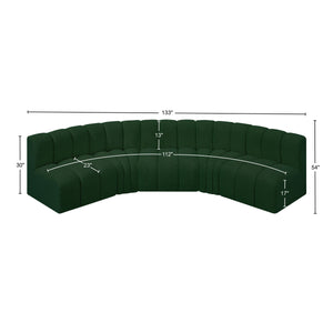 Arc Green Boucle Fabric Modular Sofa 102Green-S5A Meridian Furniture