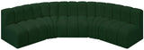 Arc Green Boucle Fabric Modular Sofa 102Green-S5A Meridian Furniture