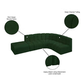 Arc Green Boucle Fabric Modular Sofa 102Green-S5C Meridian Furniture