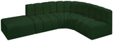 Arc Green Boucle Fabric Modular Sofa 102Green-S5C Meridian Furniture