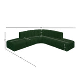 Arc Green Boucle Fabric Modular Sofa 102Green-S6C Meridian Furniture