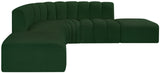 Arc Green Boucle Fabric Modular Sofa 102Green-S6C Meridian Furniture