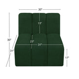 Arc Green Boucle Fabric Straight Chair 102Green-ST Meridian Furniture