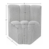 Arc Grey Boucle Fabric Curved Corner 102Grey-CC Meridian Furniture