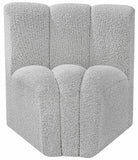 Arc Grey Boucle Fabric Curved Corner 102Grey-CC Meridian Furniture