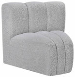 Arc Grey Boucle Fabric Curved Corner 102Grey-CC Meridian Furniture