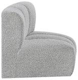 Arc Grey Boucle Fabric Curved Corner 102Grey-CC Meridian Furniture