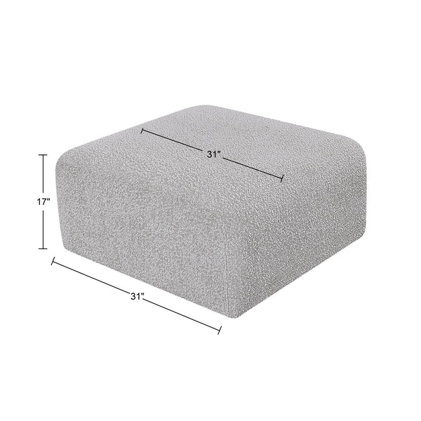 Arc Grey Boucle Fabric Ottoman 102Grey-Ott Meridian Furniture