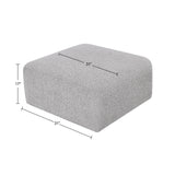 Arc Grey Boucle Fabric Ottoman 102Grey-Ott Meridian Furniture