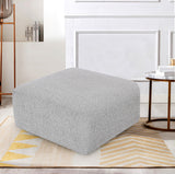 Arc Grey Boucle Fabric Ottoman 102Grey-Ott Meridian Furniture