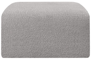 Arc Grey Boucle Fabric Ottoman 102Grey-Ott Meridian Furniture