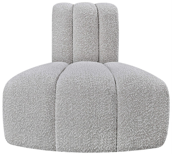 Arc Grey Boucle Fabric Reverse Corner 102Grey-RC Meridian Furniture