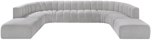 Arc Grey Boucle Fabric Modular Sofa 102Grey-S10A Meridian Furniture