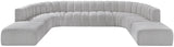 Arc Grey Boucle Fabric Modular Sofa 102Grey-S10A Meridian Furniture