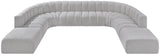 Arc Grey Boucle Fabric Modular Sofa 102Grey-S10A Meridian Furniture