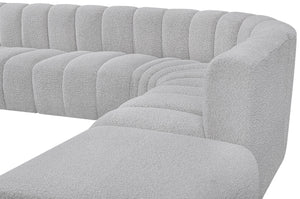 Arc Grey Boucle Fabric Modular Sofa 102Grey-S10A Meridian Furniture