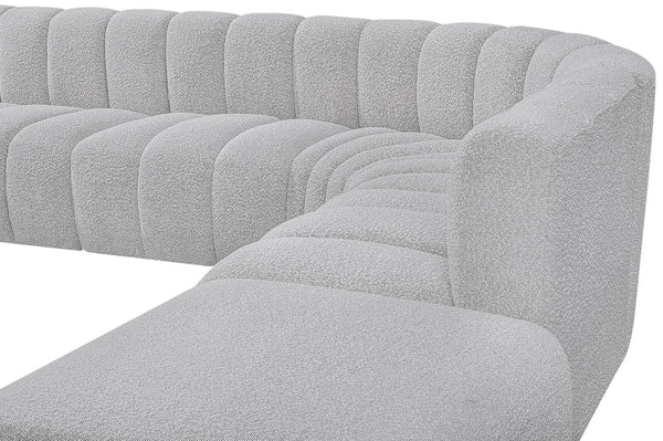 Arc Grey Boucle Fabric Modular Sofa 102Grey-S10A Meridian Furniture