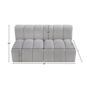 Arc Grey Boucle Fabric Modular Sofa 102Grey-S2A Meridian Furniture