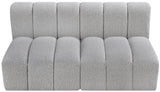 Arc Grey Boucle Fabric Modular Sofa 102Grey-S2A Meridian Furniture