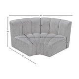 Arc Grey Boucle Fabric Modular Sofa 102Grey-S2B Meridian Furniture