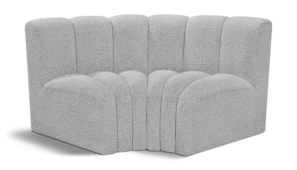 Arc Grey Boucle Fabric Modular Sofa 102Grey-S2B Meridian Furniture