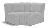 Arc Grey Boucle Fabric Modular Sofa 102Grey-S2B Meridian Furniture