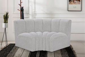 Arc Grey Boucle Fabric Modular Sofa 102Grey-S2B Meridian Furniture