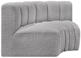 Arc Grey Boucle Fabric Modular Sofa 102Grey-S2B Meridian Furniture