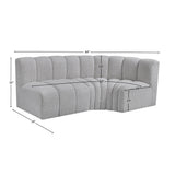 Arc Grey Boucle Fabric Modular Sofa 102Grey-S3A Meridian Furniture