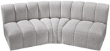 Arc Grey Boucle Fabric Modular Sofa 102Grey-S3B Meridian Furniture