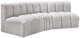 Arc Grey Boucle Fabric Modular Sofa 102Grey-S3B Meridian Furniture