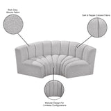 Arc Grey Boucle Fabric Modular Sofa 102Grey-S3C Meridian Furniture