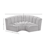 Arc Grey Boucle Fabric Modular Sofa 102Grey-S3C Meridian Furniture