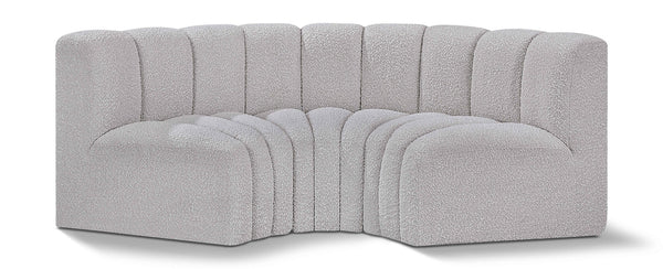 Arc Grey Boucle Fabric Modular Sofa 102Grey-S3C Meridian Furniture
