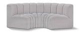 Arc Grey Boucle Fabric Modular Sofa 102Grey-S3C Meridian Furniture