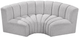 Arc Grey Boucle Fabric Modular Sofa 102Grey-S3C Meridian Furniture