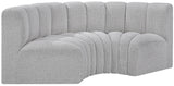 Arc Grey Boucle Fabric Modular Sofa 102Grey-S3C Meridian Furniture