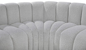 Arc Grey Boucle Fabric Modular Sofa 102Grey-S3C Meridian Furniture