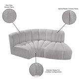 Arc Grey Boucle Fabric Modular Sofa 102Grey-S3D Meridian Furniture