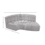 Arc Grey Boucle Fabric Modular Sofa 102Grey-S3D Meridian Furniture