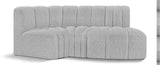 Arc Grey Boucle Fabric Modular Sofa 102Grey-S3D Meridian Furniture