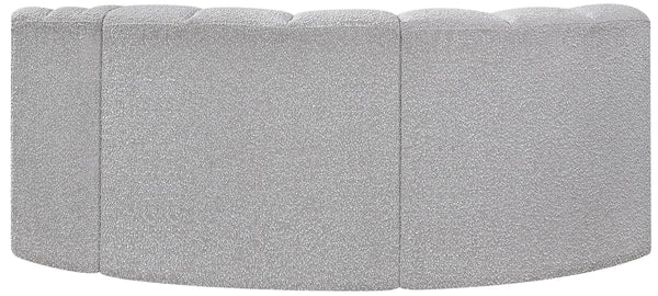 Arc Grey Boucle Fabric Modular Sofa 102Grey-S3D Meridian Furniture