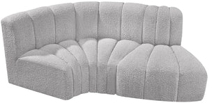 Arc Grey Boucle Fabric Modular Sofa 102Grey-S3D Meridian Furniture