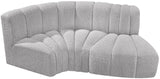 Arc Grey Boucle Fabric Modular Sofa 102Grey-S3D Meridian Furniture