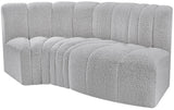 Arc Grey Boucle Fabric Modular Sofa 102Grey-S3D Meridian Furniture