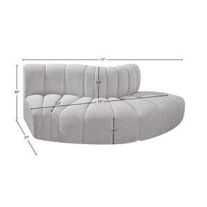Arc Grey Boucle Fabric Modular Sofa 102Grey-S3E Meridian Furniture