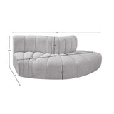 Arc Grey Boucle Fabric Modular Sofa 102Grey-S3E Meridian Furniture