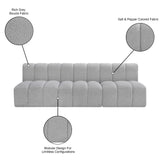 Arc Grey Boucle Fabric Modular Sofa 102Grey-S3F Meridian Furniture