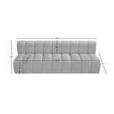 Arc Grey Boucle Fabric Modular Sofa 102Grey-S3F Meridian Furniture