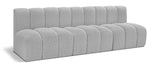 Arc Grey Boucle Fabric Modular Sofa 102Grey-S3F Meridian Furniture